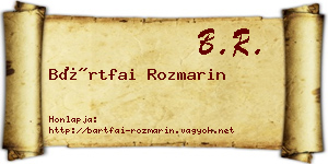 Bártfai Rozmarin névjegykártya